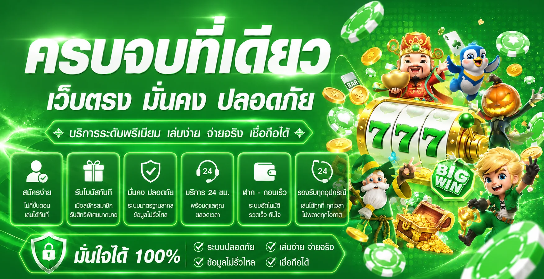แบนเนอร์ BONANZAGAME168 พร้อมมาสคอตเกม PG Soft